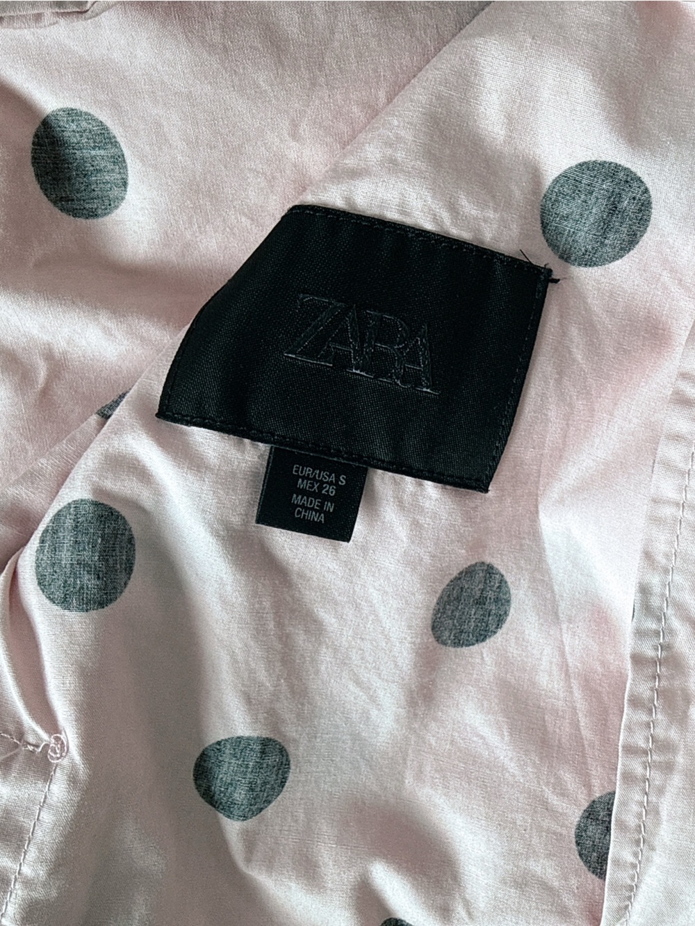 Zara Pink Polka Dot Tie-Neck Jacket - Picture 5 of 9